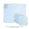 thumbnail image 3 of Spasilk Baby 1 Hooded Terry Towel & 3 Washcloths Set for Baby Boys, Blue Whale, 3 of 6