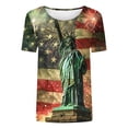 thumbnail image 3 of Youyipin Women Tops Short Sleeve Trendy Asymmetrical Neck Button Cute Summer Tops Casual Vintage Graphic Tees Blouses T Shirts For Women, 3 of 4