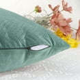 thumbnail image 4 of REGALWOVEN Velvet Knitted Throw Pillow Covers Pack of 2 Square SoftDecorative Pillow Cases Cushion Covers Light Green 18" x 18", 4 of 6