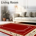 thumbnail image 2 of ODIKA 3'x5' Machine Washable Non-Slip Area Rug, Art Radiant with Classic Interlocking Border Detailing High Traffic Rug, Red, 506124, 2 of 7