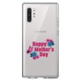 thumbnail image 1 of DistinctInk Clear Shockproof Hybrid Case for Galaxy Note 10 PLUS (6.8" Screen) - TPU Bumper Acrylic Back Tempered Glass Screen Protector - Happy Mother's Day - Flowers Butterfly, 1 of 1