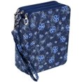 thumbnail image 1 of Zippered Pencil Case-Canvas 72 Slots Handy Pencil Holders with Printing Pattern for Prismacolor Watercolor Pencils, Crayola Colored Pencils, Marco Pencils Blue Flower, 1 of 7