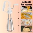 thumbnail image 2 of Handheld Egg Blender, Egg Beater, Stainless Steel Whisk, Handheld Eggbeater, Stainless Steel Hand Whip Whisk Egg Beater Mixer Cooking Tool Kitchen for Blending, Whisking (White), 2 of 8