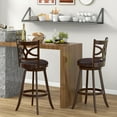 thumbnail image 5 of Gymax Swivel Bar Height Stools with Backrest and Footrest, 30" Height, Brown (Set of 4), 5 of 10