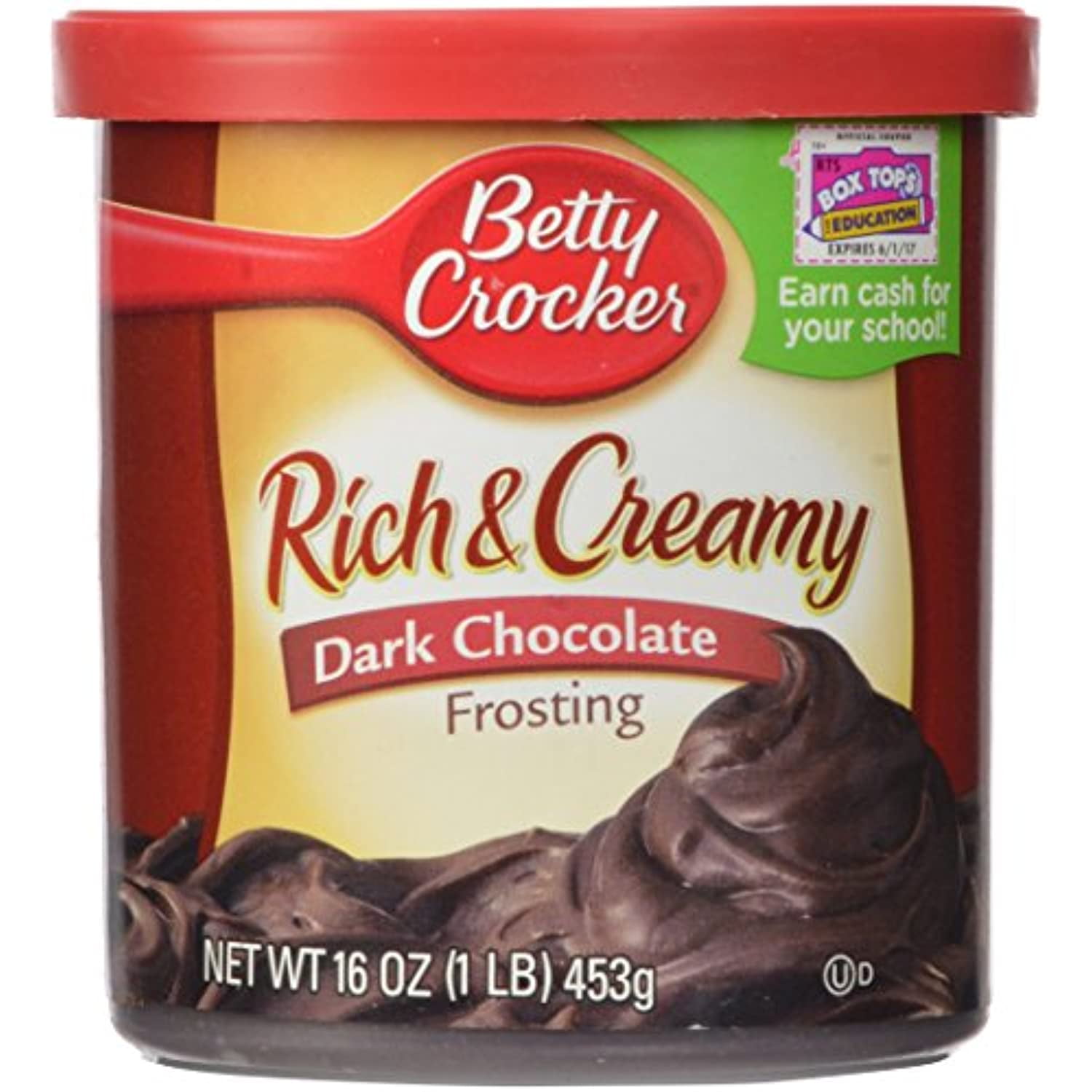 Betty Crocker Rich & Creamy Frosting, Dark Chocolate, 16 Oz Canister