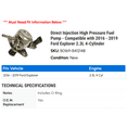 thumbnail image 2 of Direct Injection High Pressure Fuel Pump - Compatible with 2016 - 2019 Ford Explorer 2.3L 4-Cylinder 2017 2018, 2 of 2