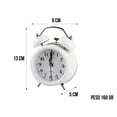 thumbnail image 2 of Reloj Despertador Campana Retro Analógico Estilo Vintage Alarma Decorativo Retro Retroiluminación (Blanco), 2 of 9