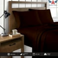 thumbnail image 2 of Pure Giza Cotton Short King Bed Sheets Set 300 Thread Count Bedding – Short King Bed, 20" Inch Deep Pocket 300TC Sheet - Chocolate, 2 of 7