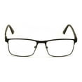 thumbnail image 3 of Men Premium Optical Frame Wide Large Head Reading Glasses Rectangular Metal - Clear Lens Reader DRM02 144MM +3.00, 3 of 5