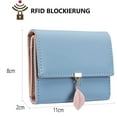thumbnail image 2 of FloreceBien Cartera de mujer de piel sintética suave y lisa, Cartera de mujer Monedero con colgante de hoja delicada de piel sintética, Cartera corta para mujer, 2 of 5