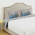 thumbnail image 3 of Yayeee Pillowcase King Size Set of 2 Satin Wrinkle Resistant Pillow Case, Blue Plants Window, 3 of 7