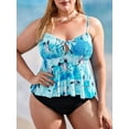 thumbnail image 1 of Tallas grandes Crane China Impresión Smocked Detalle Tiekin Swimwear Rosegal Vestidos casuales de talla grande, 1 of 5
