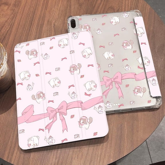 Tuohive Creative Cartoon Protective Case for iPad Mini4/5 Air 1/2  Pro11 Air4/5/6 Pro 20/21/22 10th  Air13 Gen5/6th  Gen7/8/9th  Air3 Pro2017 Three Fold Style Tablet Case with Pen Slot