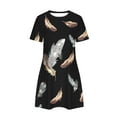 thumbnail image 6 of ZHUGeLI Womens Floral Patterned Loose Fit Dress Crewneck Short Sleeve Beach Dress, 6 of 7