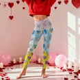 thumbnail image 4 of Visit the JURANMO Store Valentine Tight Pants for Women Heart Printed High Waist Valentines Leggings Fashion Holiday Legging Light Blue XXXL, 4 of 10