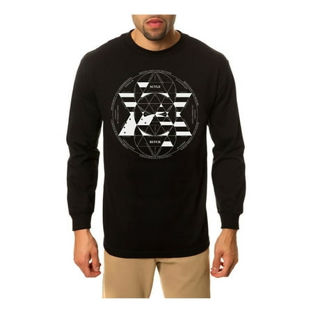 Black Scale Mens The Scvle Logo LS Graphic T-Shirt