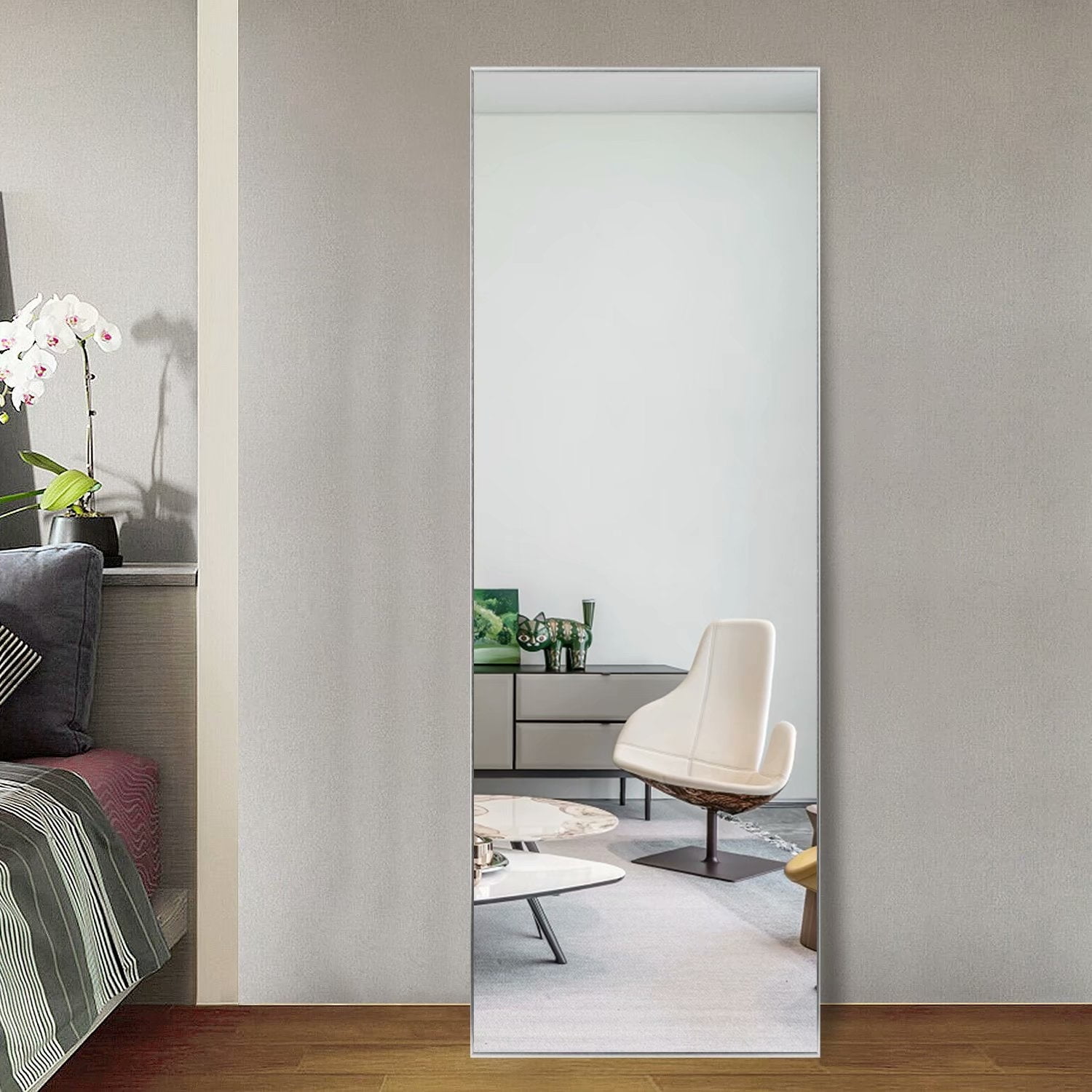 Neutypechic Modern Sleek Metal Frame Fulllength Hanging or Leaning