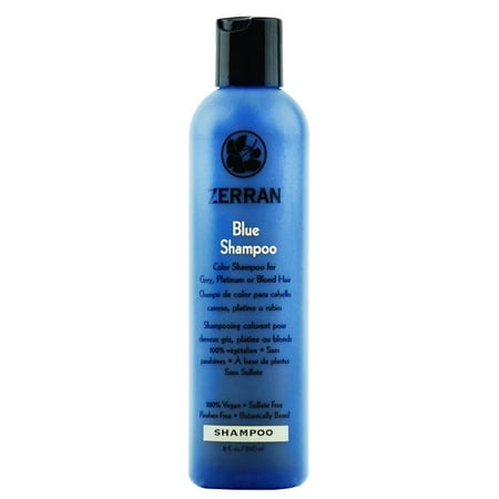 Zerran Blue Shampoo - for Brassy, Grey or Platinum Hair (Size : 8