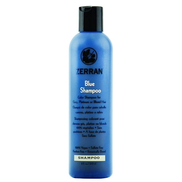 Zerran Blue Shampoo For Brassy Grey Or Platinum Hair Size 8 Oz Walmart Com Walmart Com