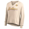 thumbnail image 2 of Women's Fanatics Tan Los Angeles Lakers Go For It Long Sleeve Notch Neck T-Shirt, 2 of 3
