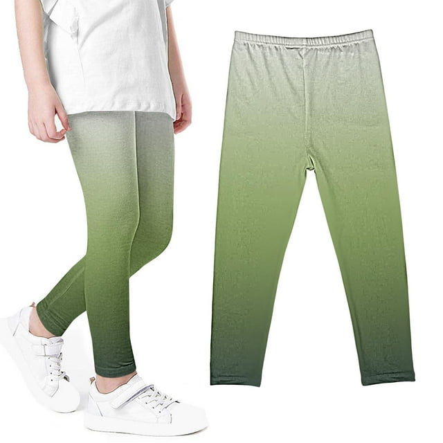 Odeerbi 3-8 Años Niñas Gradient Leggings Mallas Elásticas Pantalones de Verano Cintura Alta Panty Suave