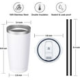 thumbnail image 2 of 20oz Stainless Steel Tumbler with Lid, Double Wall Vacuum Coffee Cup, Travel Mug for Ice Drink & Hot Beverage, Insulation Travel Tumbler Cup with Straws, White / 12 PACK, 2 of 5
