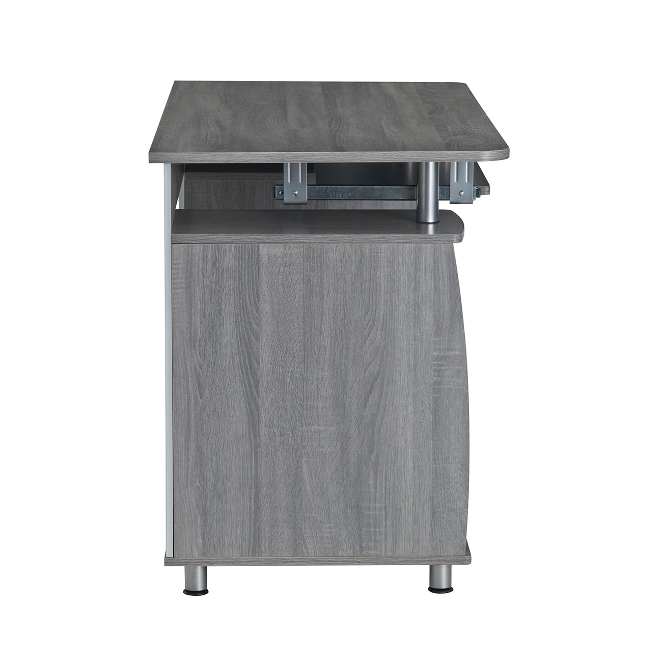 GIA Design Group Gray Home Office Computer Desk with Storage Cabinet,Writing Desk for Home Office