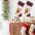 thumbnail image 4 of Large Christmas Stocking, Cute Animal Hanging Stocking with Knitted Cuff, 1 Piece Xmas Stocking, Holiday Christmas Tree Fireplace Decor, Style C, for Festive Season, 4 of 6