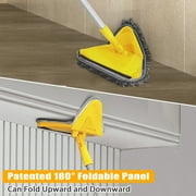JEHONN Wall Mop with Upgraded 180° Foldable Panel, 80 inches Long Handle (Yellow)