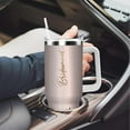 thumbnail image 5 of Bridesmaid Tumbler 40oz - Wedding Party Gift - Stainless Steel Insulated Cup with Handle & Straw - Champagne Flute Alternative, 5 of 6