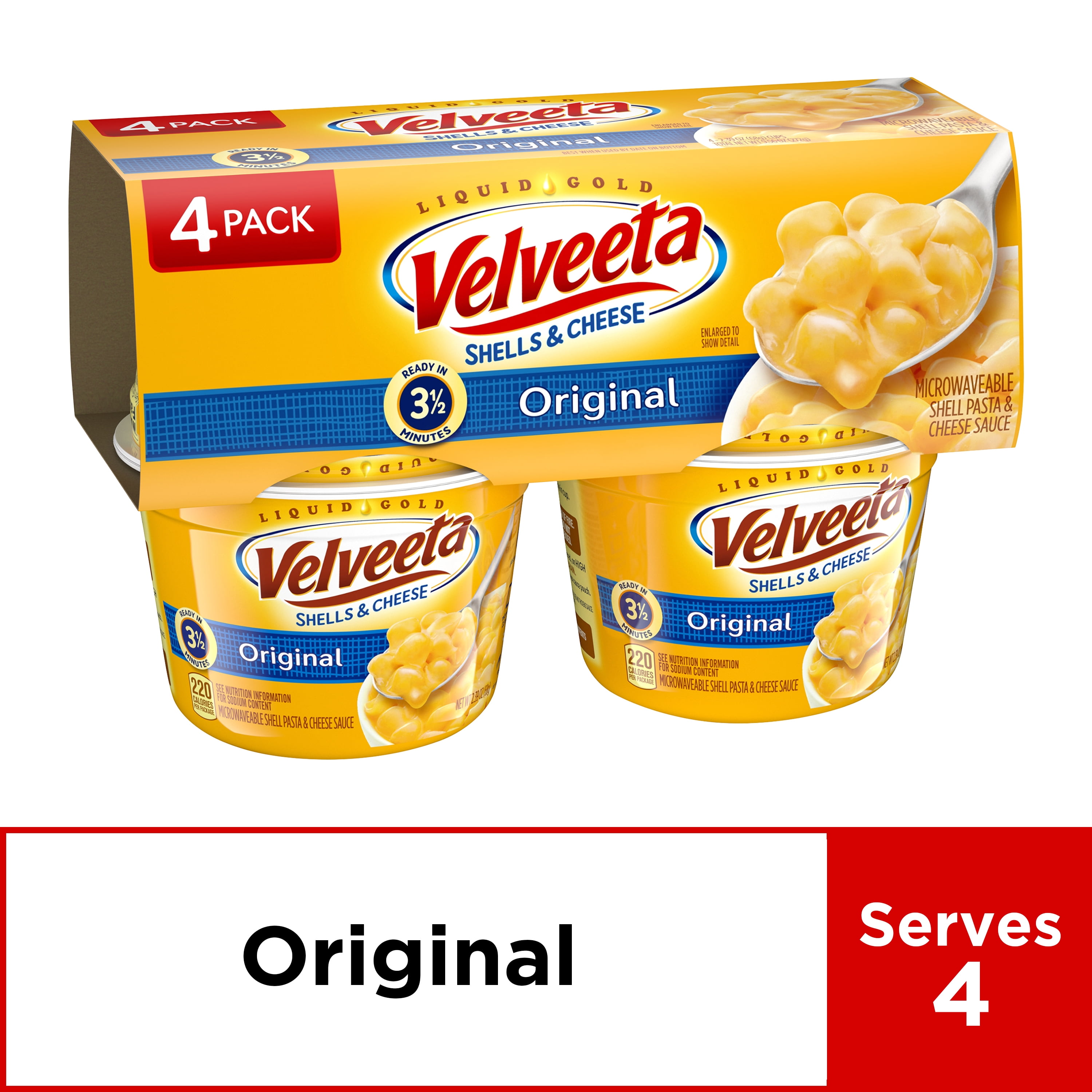 Velveeta Original Shells and Cheese Cups, 4 ct 9.56 oz Package