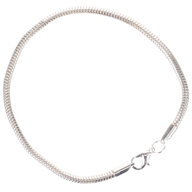 Pulsera de cadena de serpiente chapada en plata de ley 925 con dije creativo, con espina de cobre, joyería fina, regalo para hombres, mujeres, bodas, fiestas, cumpleaños, banquetes y oficinas (plata)