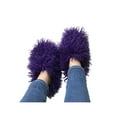 thumbnail image 3 of Ferndule Mens Womens Warm Shoes Fluffy Slipper Socks Plush Lined Booties Slippers Comfort Memory Foam House Shoe Unisex Slip On Lightweight Dark Purple 6-7.0, 3 of 5