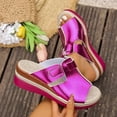 thumbnail image 2 of Wensltd Women Wide Width Sandals Wedge Solid Color Summer Sandals Comfortable Wedge Heel Casual Outdoor Walking Shoes, 2 of 9