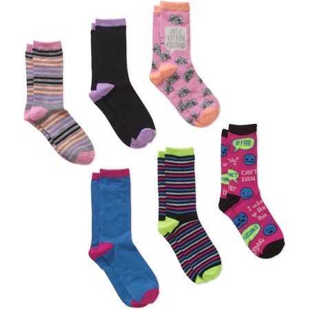 GMA Accessories - Ladies Mix and Match Crew Socks with Just Kitten ...
