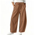 thumbnail image 6 of Women's Corduroy Barrel Pants, Vintage Drawstring Elastic Waist Wide Leg Trousers, Y2k Baggy Boyfriend Harem Pants with Pockets, Soft Warm Corduroy Pants for Women, Fall and Winter Casual Khaki, 6 of 9