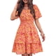 thumbnail image 1 of Vestido PRETTYGARDEN 2025 Floral de Verano con Escote Cuadrado Rojo Talla L, 1 of 7