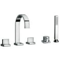 thumbnail image 1 of Jewel Plumbing Products 15109-30 Faucets Two Lever Handle Roman Tub Faucet & Hand Shower with Classic Ribbon Spout, Designer Matte Gray Finish Model, 1 of 1