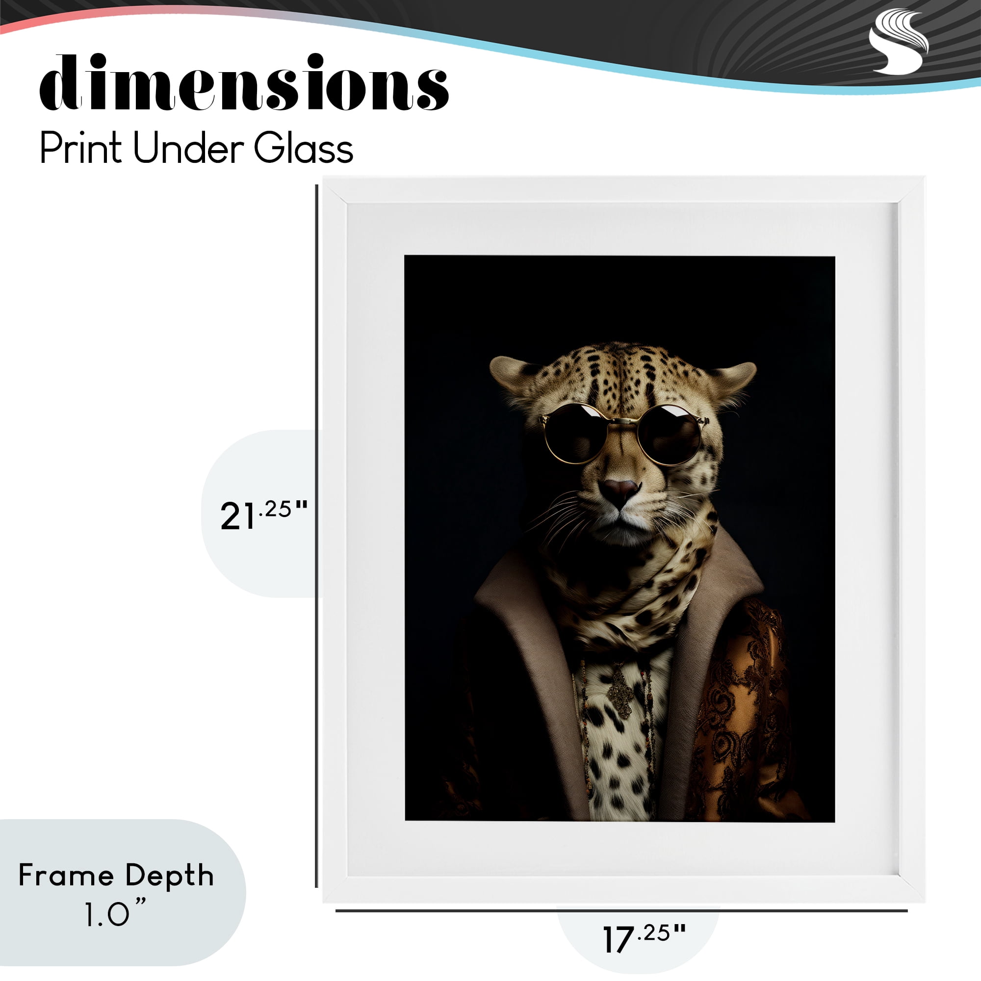 Stupell Industries Luxury Cat Couture White Framed Print Under Glass, design by Andrea Haase