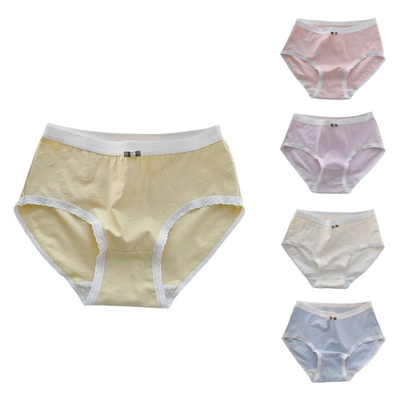 Bovxnpu Boys Girls Underwear Toddler Panties, Girls Cotton Briefs, Cotton Girls' Breathable Mid Waist Student Full Cotton Crotch Pants 5-10 Years