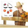 thumbnail image 1 of wonima02 6 Sheets Scarecrow Temporary Face Tattoos Scarecrow Makeup Face Decals Fall Halloween Spooky Makeup Stickers for Women Cosplay Party Supplies Decoration(face6), 1 of 1