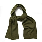 SANREMO Unisex Kids Plain Knitted Warm Winter Outdoor Scarf Shawl (Olive Green)