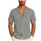 thumbnail image 2 of pstuiky Camisas de manga corta para hombre, Camisa casual de manga corta para hombre, estilo bolos vintage, estilo playero cubano, con botones, para verano camisas casuales para hombre m, 2 of 6