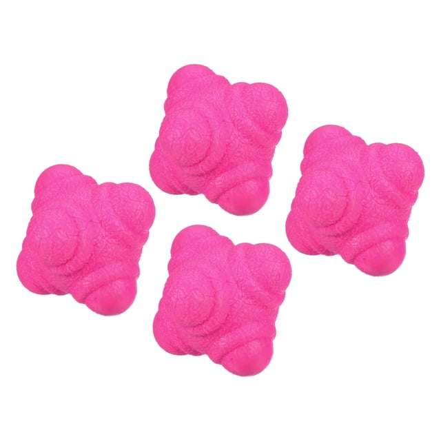 Uxcell Bounce Reaction Balls Coordination Training Ball Agility Trainer TPR Low Difficulty, Pink 4 Pack