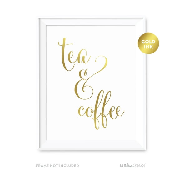 Tea & Coffee Metallic Gold Wedding Party Signs