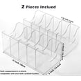 thumbnail image 2 of 2 Pack Clear Stackable Belt Organizer – 5 Compartments with Removable Dividers – Multi-Purpose Display Bins with Inserts for Closet Drawer, 2 of 7