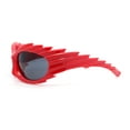 thumbnail image 3 of Hedgehog Fur Carving Retro Wrap Thick Temple Plastic Sunglasses Red - Black, 3 of 4
