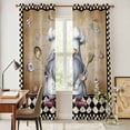 thumbnail image 5 of Kitchen Curtains 84 Inch Length 2 Panels, Vintage Gnomes Grommets Window Treatment Curtain, Black White Checkered Retro Art Thermal Curtains Drapes for Living Room/Bathroom, 5 of 9