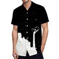 thumbnail image 1 of Camisas De Vestir Para Hombre Slim Fit Moda de verano para hombre Casual Beach Seaside Digital 3D Impresión Botón de solapa Camisa de manga corta Camiseta Hawaii (White, XXL), 1 of 6