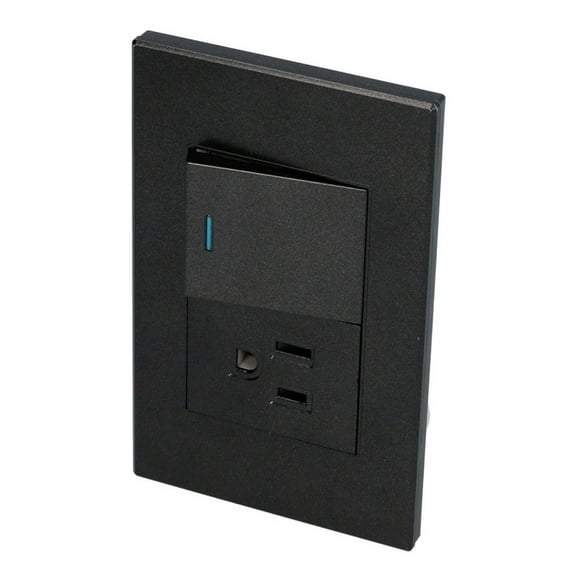 Placa Con 1 Apagador Y 1 Contacto Negro 1/3 Surtek SURTEK P624N